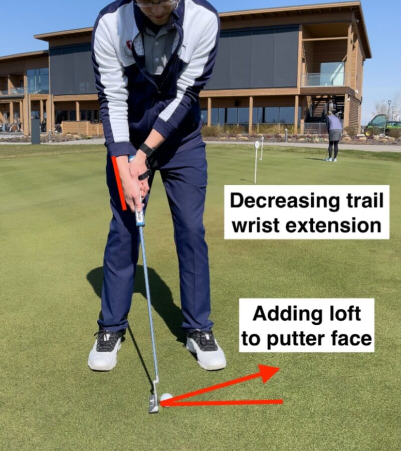 decreasing trail wrist extension in putting