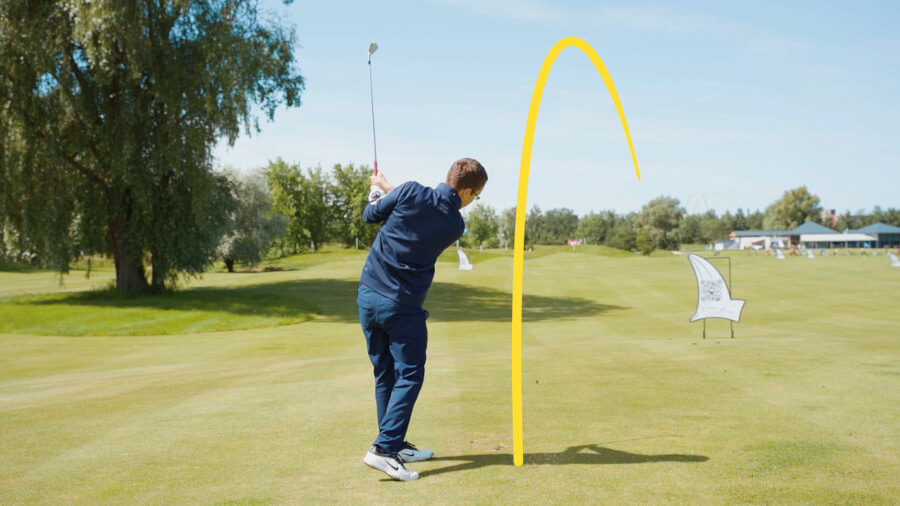 golfer hit slice shot